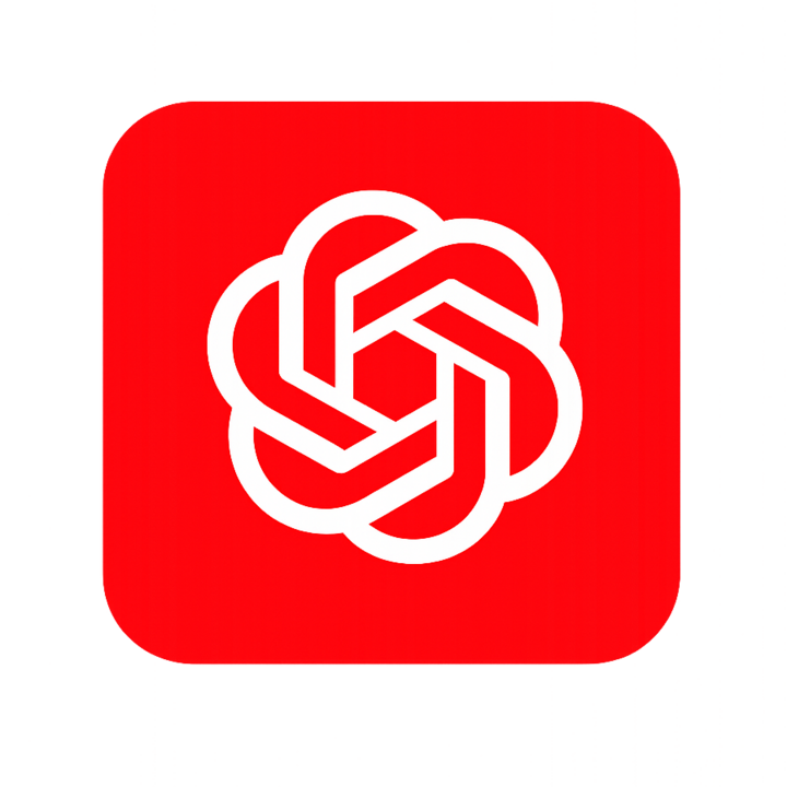 ChatGPT symbol on a red tile